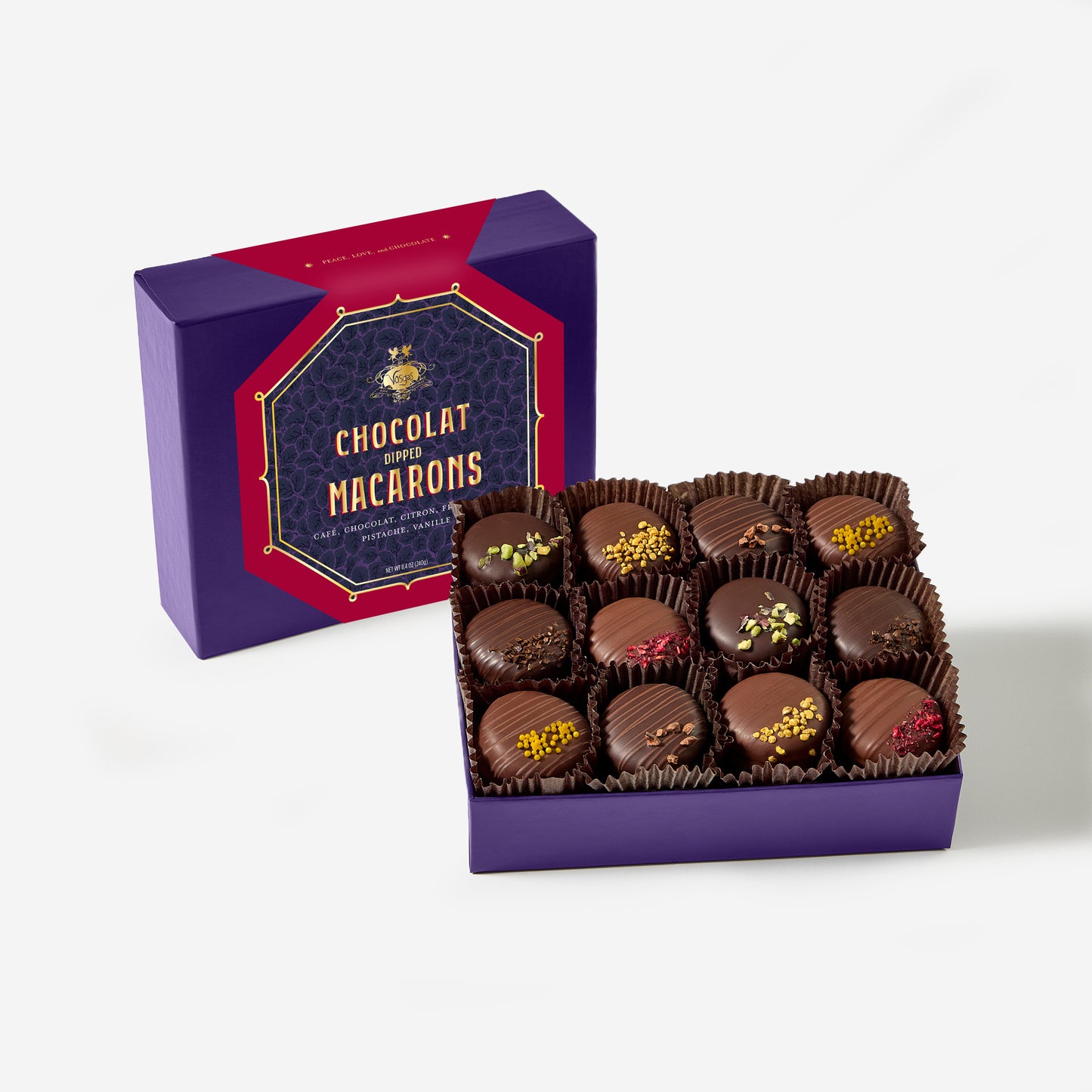 Chocolate Dipped Macarons