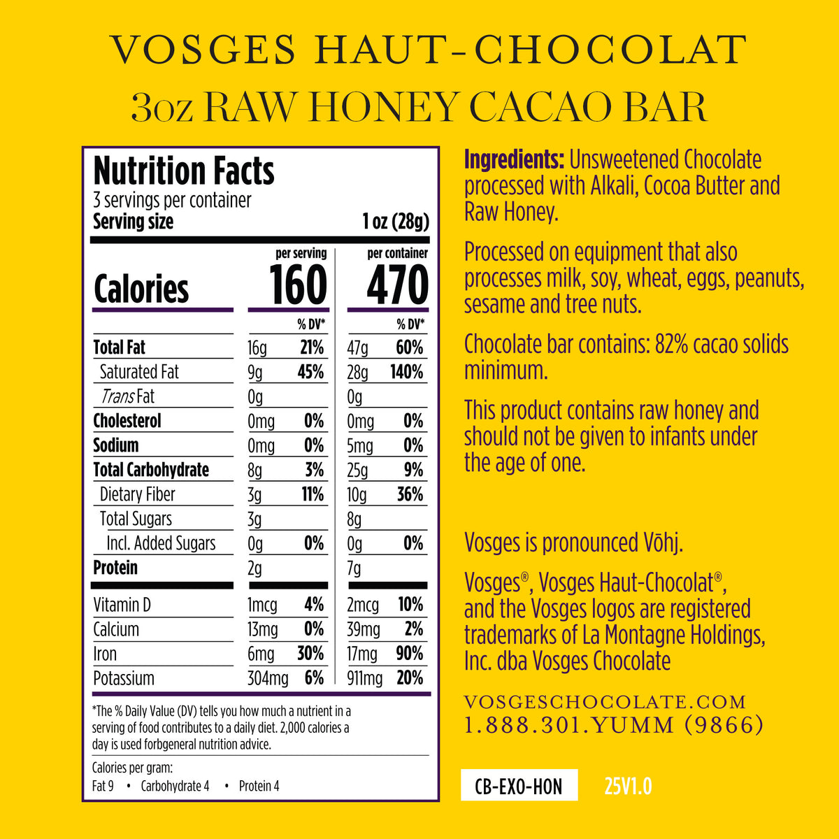 Raw Honey Cacao Chocolate Bar
