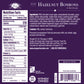 Nutrition Facts and Ingredients of Vosges Haut-Chocolat nine piece hazelnut praline bonbons Truffle Collection printed in white san-serif font on a dark purple background.