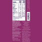 Nutrition Facts and Ingredients of Vosges Haut-Chocolat Parmesan Walnut and Fig bar in white, san-serif font on a bright pink background.