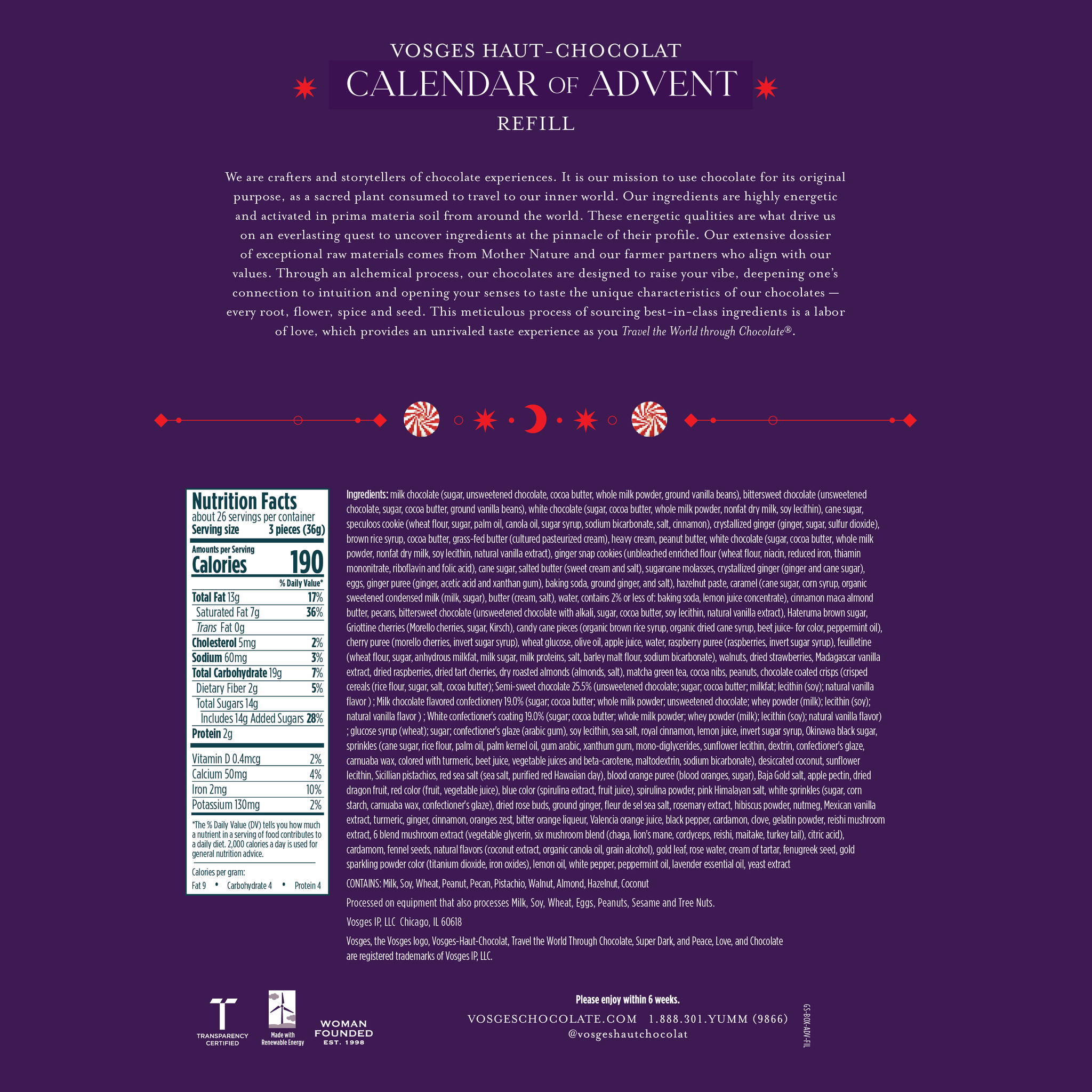 Chocolate Calendar Of Advent Refill Vosges Haut Chocolat chocolate-calendar-of-advent-refill-vosges-haut-chocolat