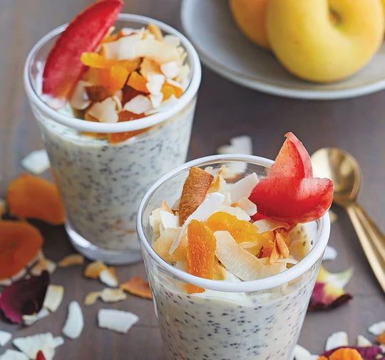 apricot coconut white chocolate pudding