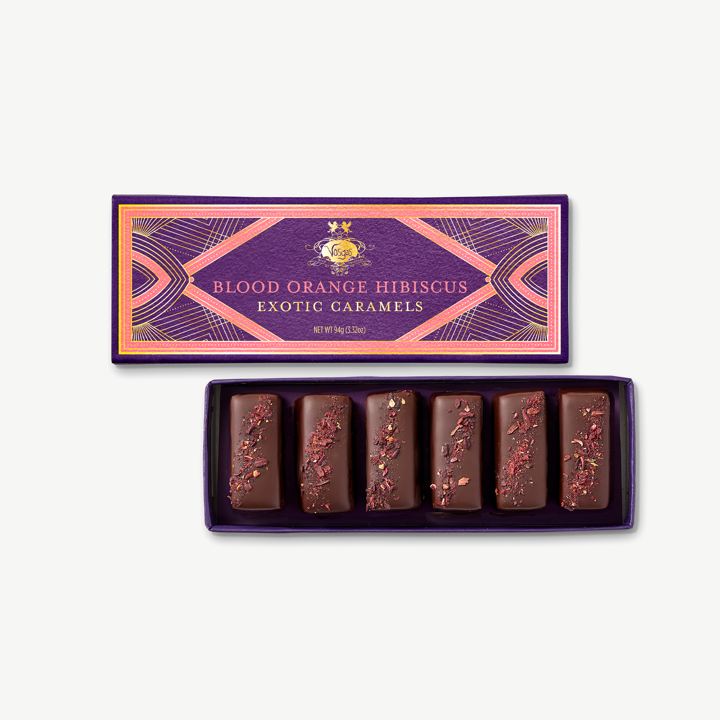Blood Orange Hibiscus Caramels, 6 pieces