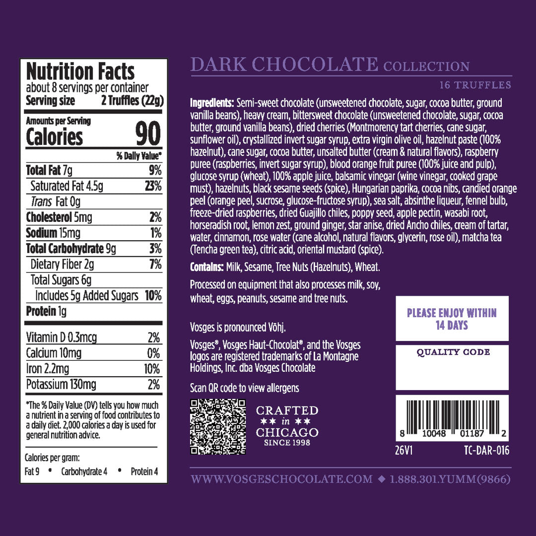 Dark Chocolate Truffles, 16 pieces