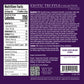 Back of a purple Vosges Exotic Truffle Collection box shows a nutrition facts panel.