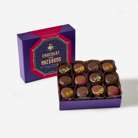 chocolate-macarons-and-truffle-gift-tower