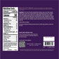 Nutritional information and ingredients on the Midnight Brew truffles purple packaging