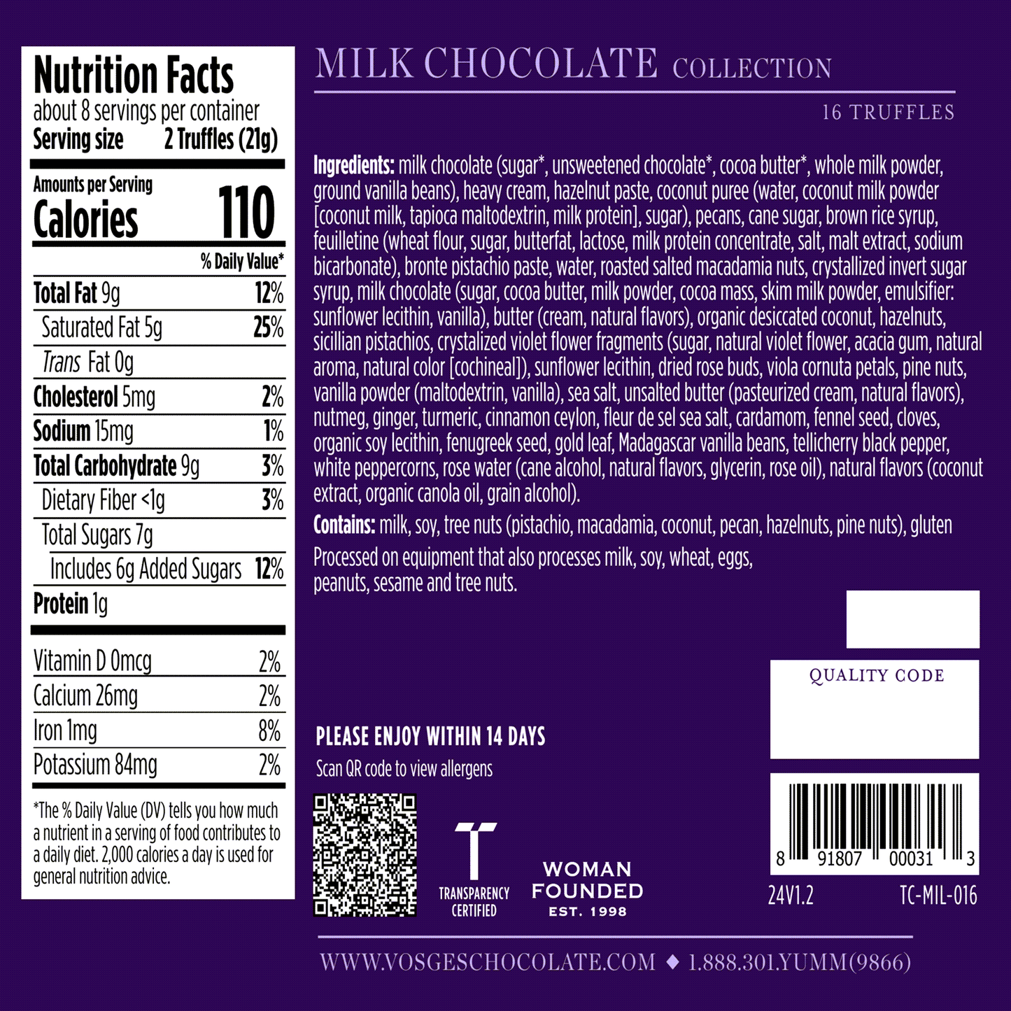 Milk Chocolate Truffle Collection, 16 pieces