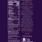Nutrition Facts and Ingredients of Vosges Haut-Chocolat Whole Cacao Fruit Pure Plant bar in white, san-serif font on a dark purple background.