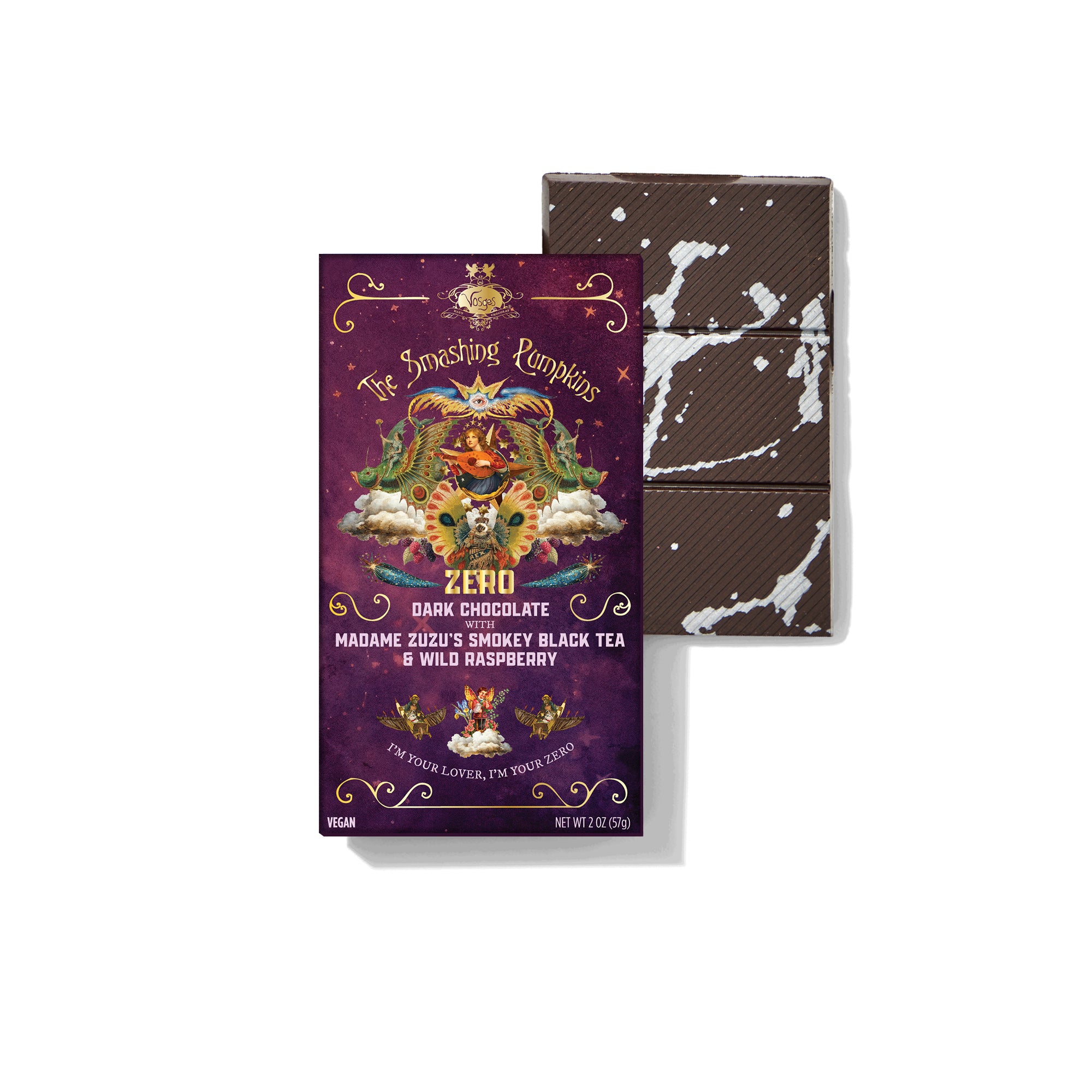 Smashing Pumpkins x Vosges ZERO Raspberry Black Tea Dark Chocolate