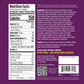 Nutrition label and ingredient list for a product in the Luna Light Collection on a purple background.