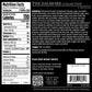 Nutrition facts panel and ingredients list on The Dalmore collection packaging.
