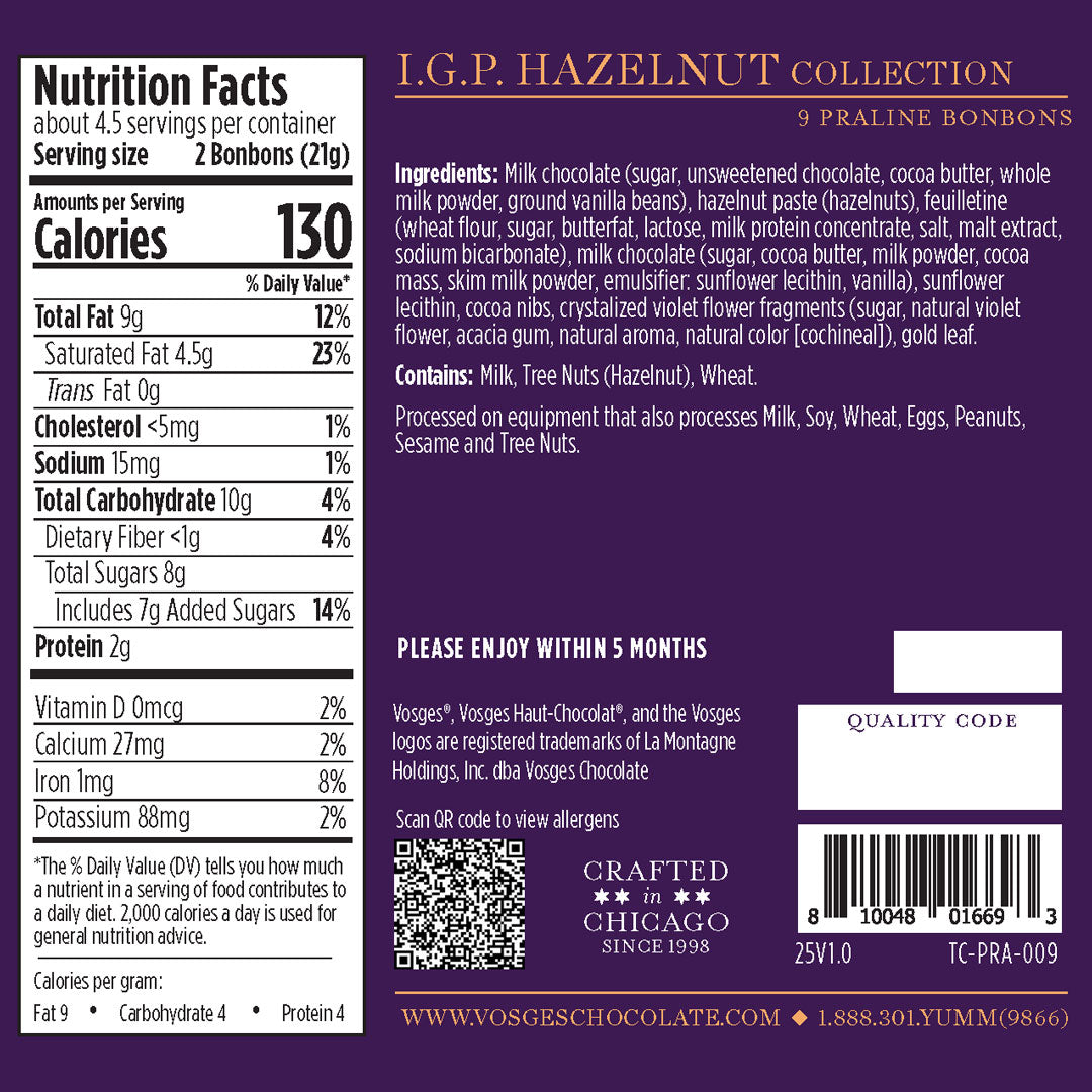 I.G.P. Piemonte Hazelnut Pralines