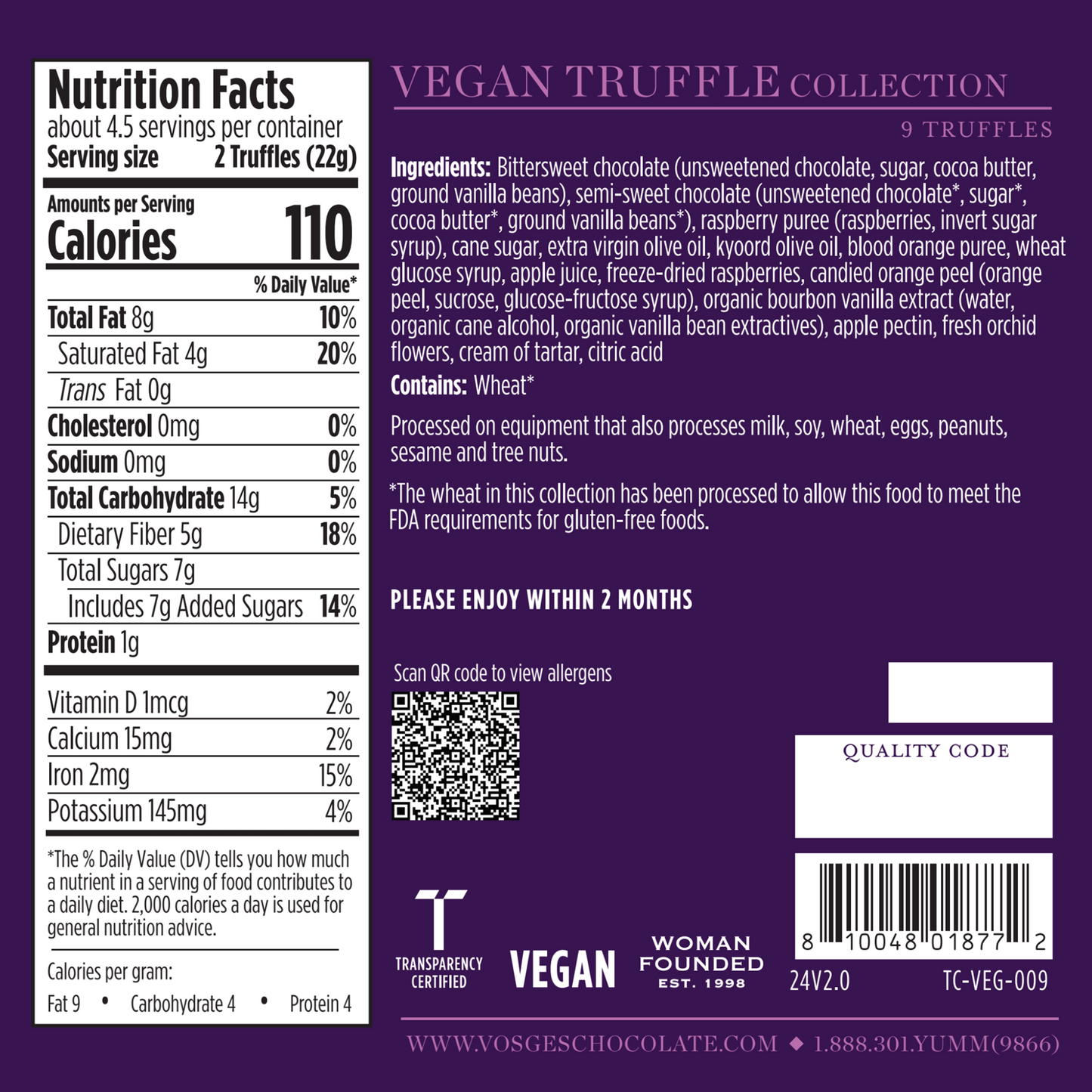 Vegan Truffle Collection, 9 pieces