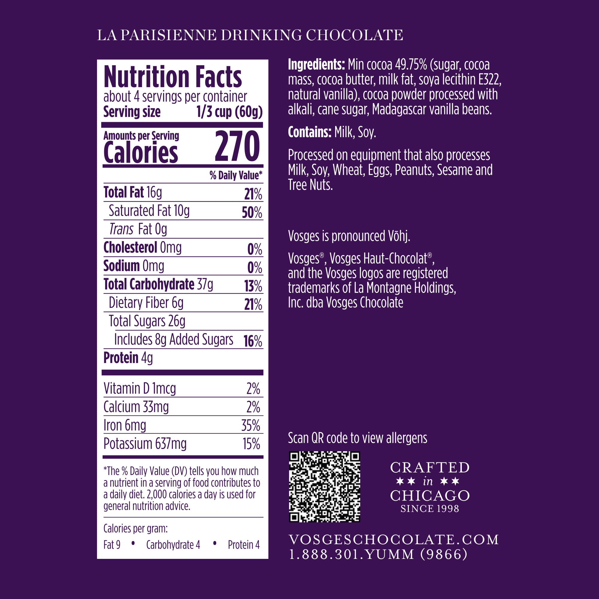 Gourmet La Parisienne | Luxury Hot Chocolate | Vosges Chocolate