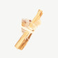 Palo Santo stick bundled to a transparent crystal with white thread string on a white background.